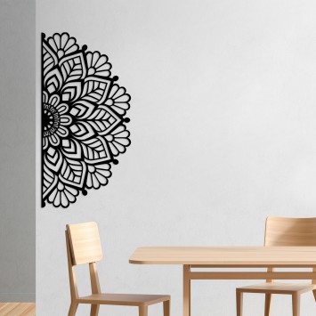 Decoración pared de metal Mandala-S-2 negro 117x1.5x59 cm