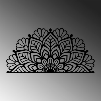 Decoración pared de metal Mandala-S-2 negro 117x1.5x59 cm