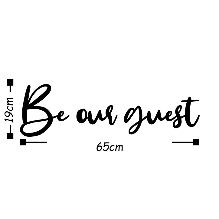 Decoración pared de metal Be Our Guest negro 65x19 cm