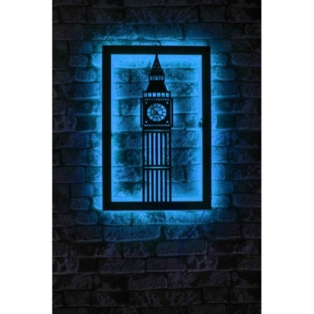 Iluminación LED decorativa Big Ben azul 60x31 cm
