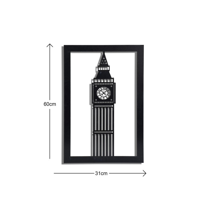 Iluminación LED decorativa Big Ben azul 60x31 cm