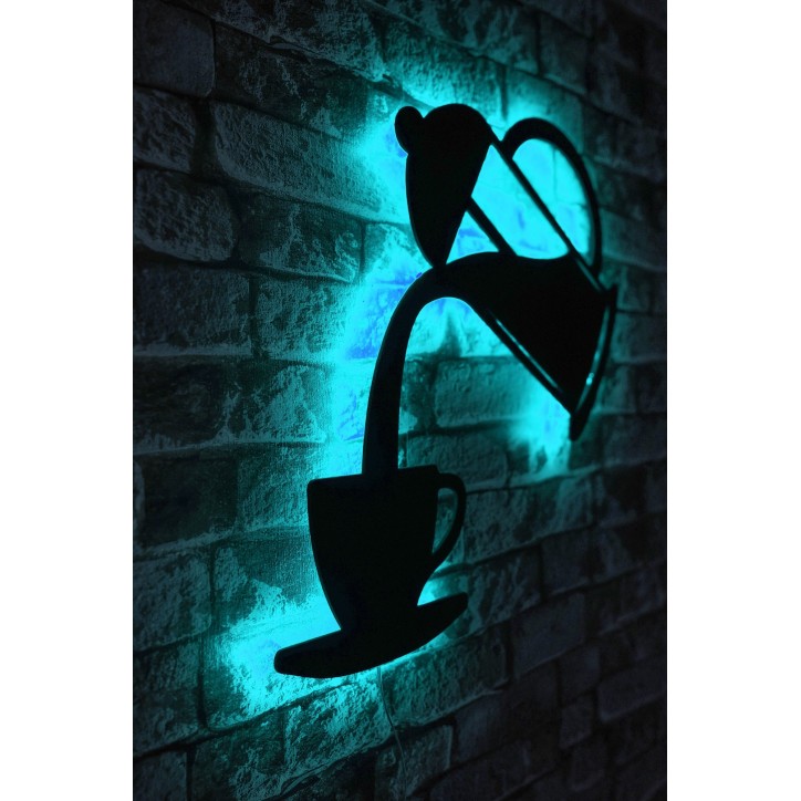 Iluminación LED decorativa Coffee azul 50x50 cm