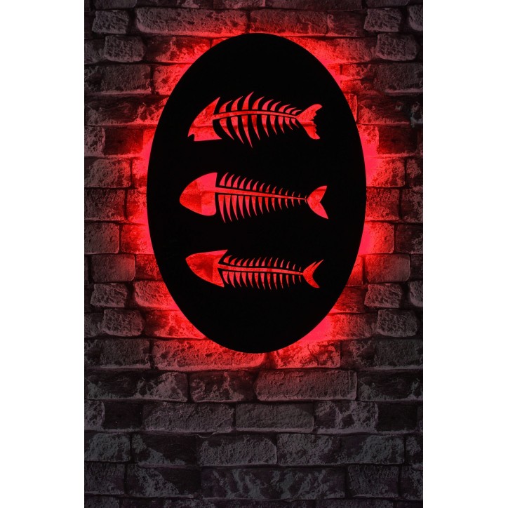 Iluminación LED decorativa Fishbones rojo 60x40 cm