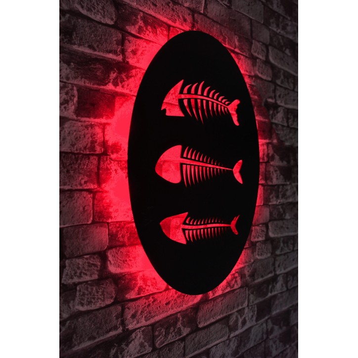 Iluminación LED decorativa Fishbones rojo 60x40 cm