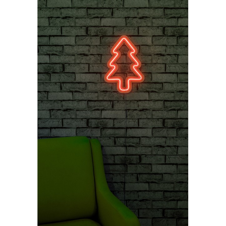 Iluminación LED decorativa de plástico Christmas Pine rojo 21x30x2 cm