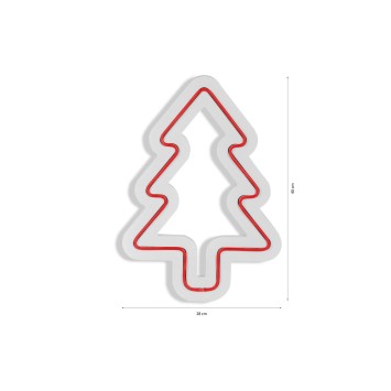 Iluminación LED decorativa de plástico Christmas Pine rojo 21x30x2 cm