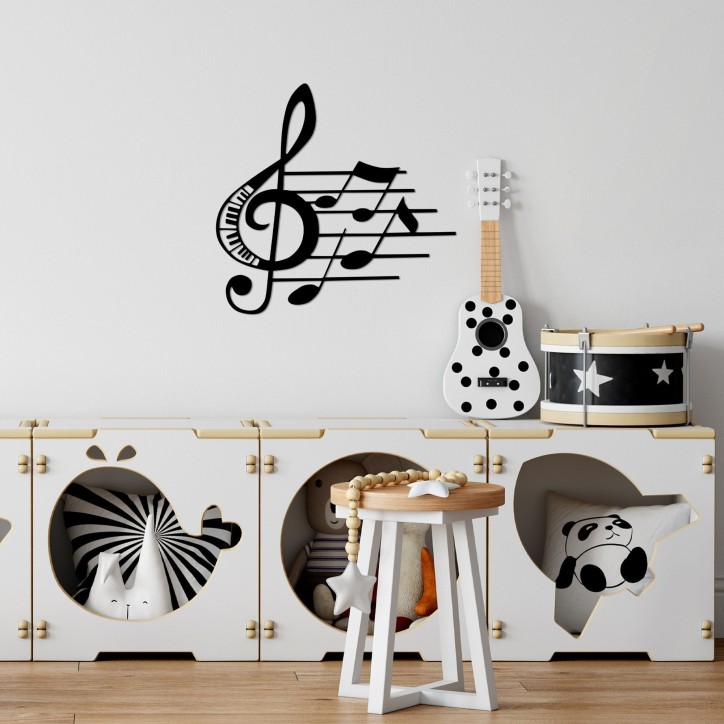 Decoración pared de metal Fast Music-527 negro 70x66 cm