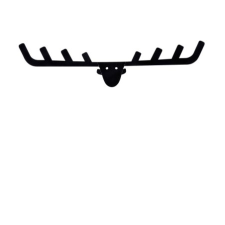 Perchero de pared de metal Antler negro 66x17 cm