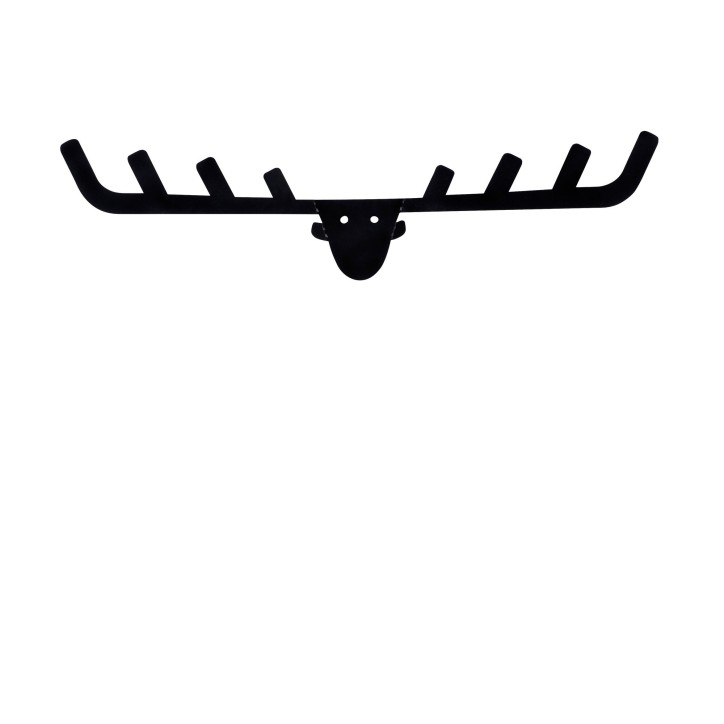 Perchero de pared de metal Antler negro 66x17 cm