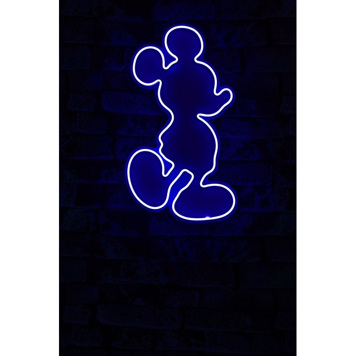 Iluminación LED decorativa de plástico Mickey Mouse azul 27x49x3 cm