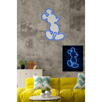 Iluminación LED decorativa de plástico Mickey Mouse azul 27x49x3 cm