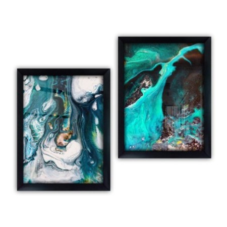 Cuadro decorativo enmarcado SYC7436502315374 multicolor 35x45 cm (2 piezas)