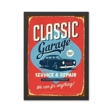 Pintura decorativa enmarcada MDF Classic Garage (40 x 55) multicolor 40x55 cm