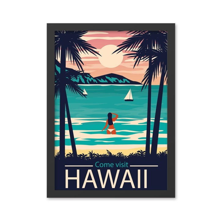 Pintura decorativa enmarcada MDF Hawaii 2 (40 x 55) multicolor 40x55 cm Pintura decorativa enmarcada MDF Hawaii 2 (40 x 55) multicolor 40x55 cm