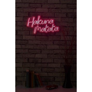 Iluminación LED decorativa de plástico Hakuna Matata rosa 47x29x2 cm