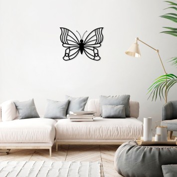 Decoración pared de metal Butterfly 3 negro 60x45 cm