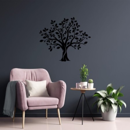 Decoración pared de metal Monumental Tree 14 negro 85x74 cm