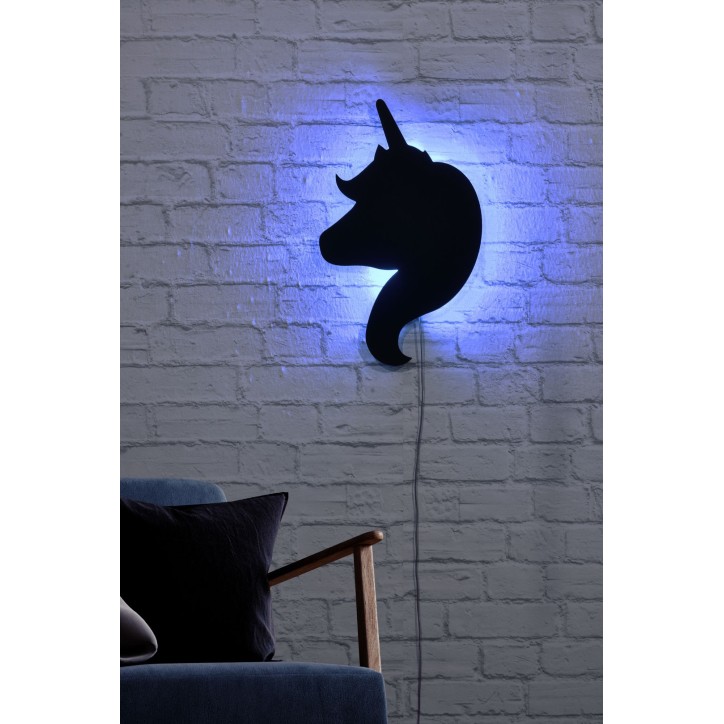 Iluminación LED decorativa Unicorn azul 26x42 cm