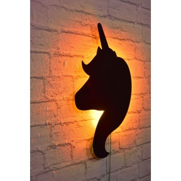 Iluminación LED decorativa Unicorn amarillo 26x42 cm