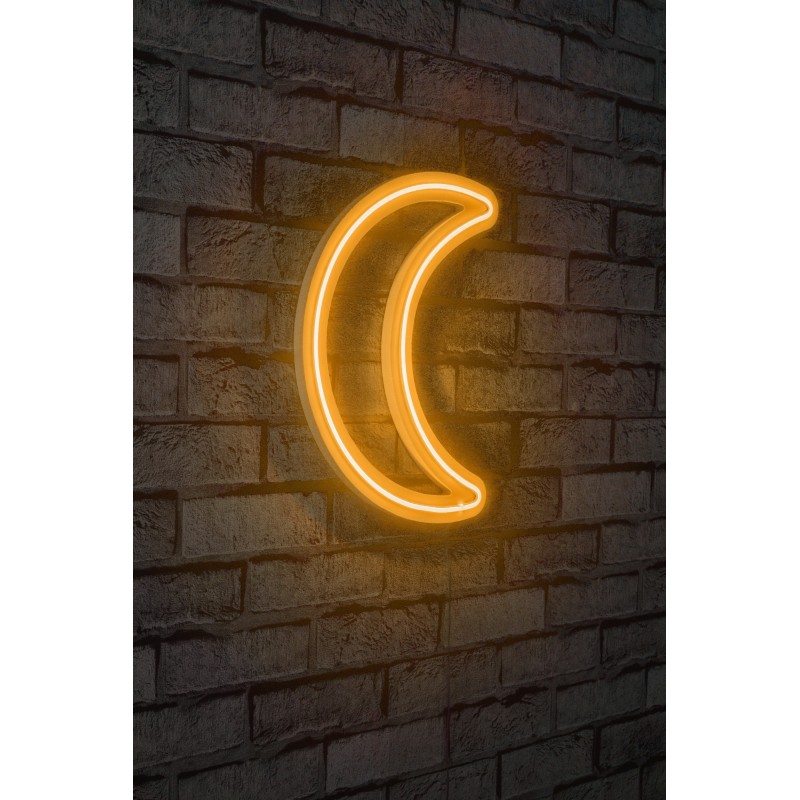 Iluminación LED decorativa de plástico Crescent amarillo 26x37x2 cm