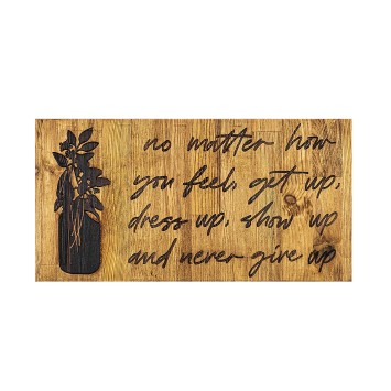 Decoración pared de madera No Matter How You Feel nogal negro 30x3x58 cm