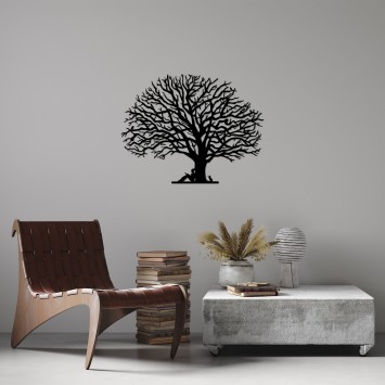 Decoración pared de metal Monumental Tree 15 negro 74x57 cm