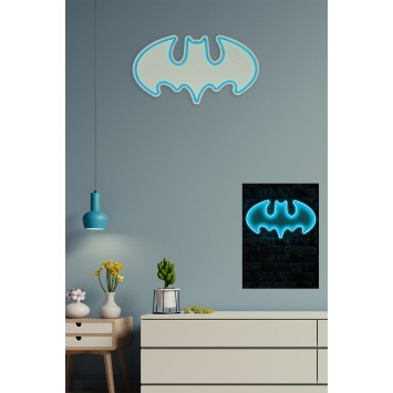 Iluminación LED decorativa de plástico Batman Bat Light azul 25x45x3 cm