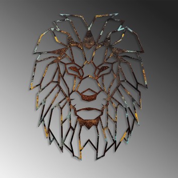 Decoración pared de metal Lion -3 multicolor 40x50 cm