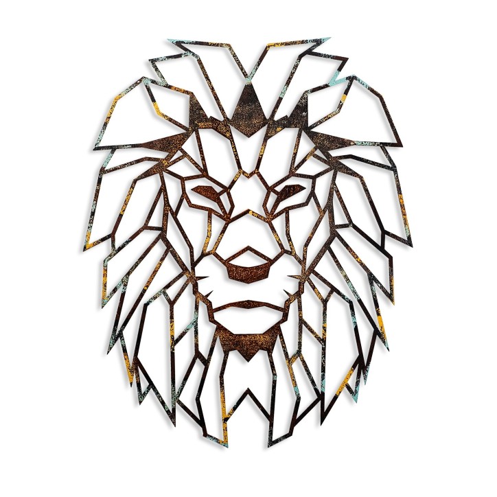 Decoración pared de metal Lion-3 multicolor 40x50 cm