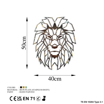 Decoración pared de metal Lion -3 multicolor 40x50 cm