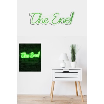 Iluminación LED decorativa de plástico The End verde 16x50x2 cm