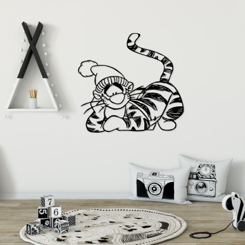 Decoración pared de metal Tigger negro 70x66 cm