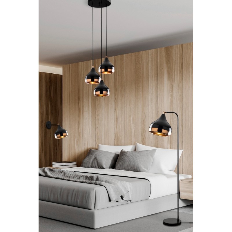 Set lámpara de techo, pared y pie Yıldo-Set4 cobre negro metal diámetro 37x111 cm - 8683743294985