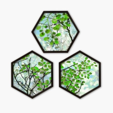 Cuadro decorativo enmarcado 6GEN1067111450 multicolor 35x35 cm (3 piezas)