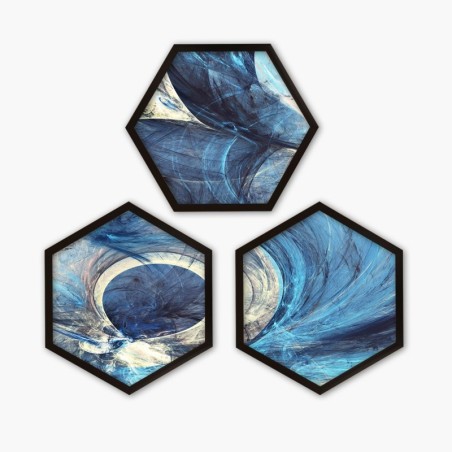 Cuadro decorativo enmarcado 6GEN586492415 multicolor 35x35 cm (3 piezas)