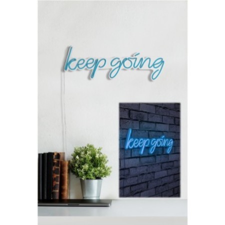 Iluminación LED decorativa de plástico Keep Going azul 53.5x18.5x2 cm