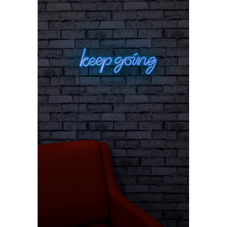 Iluminación LED decorativa de plástico Keep Going azul 53.5x18.5x2 cm