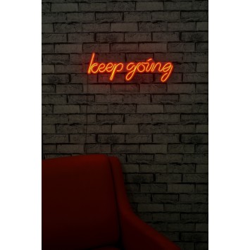 Iluminación LED decorativa de plástico Keep Going rojo 53.5x18.5x2 cm