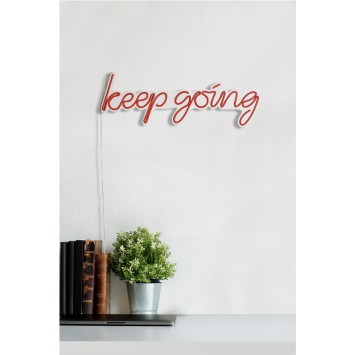 Iluminación LED decorativa de plástico Keep Going rojo 53.5x18.5x2 cm