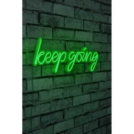 Iluminación LED decorativa de plástico Keep Going verde 53.5x18.5x2 cm