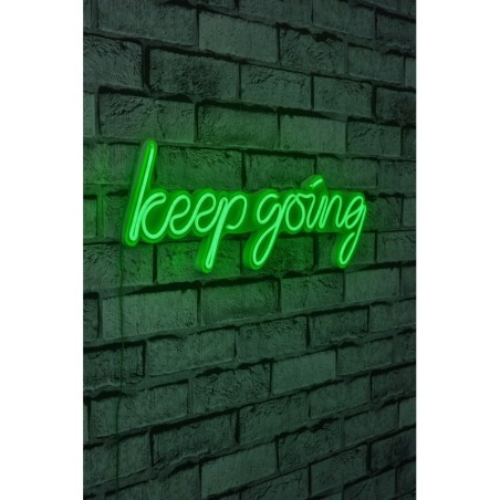 Iluminación LED decorativa de plástico Keep Going verde 53.5x18.5x2 cm