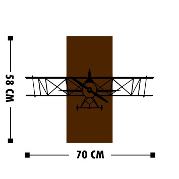 Decoración pared de madera Teyyare nogal negro 70x58 cm