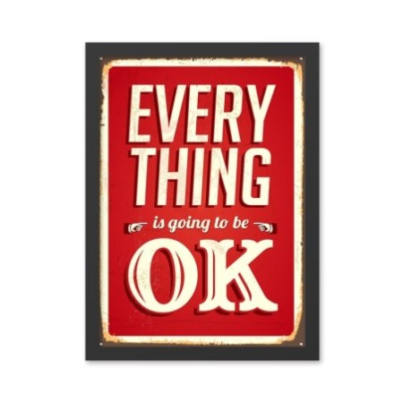 Pintura decorativa enmarcada MDF Everything OK 2 (55 x 75) multicolor 55x75 cm