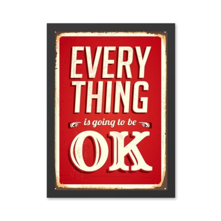 Pintura decorativa enmarcada MDF Everything OK 2 (55 x 75) multicolor 55x75 cm