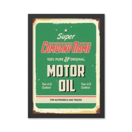 Pintura decorativa enmarcada MDF Motor Oil (55 x 75) multicolor 55x75 cm
