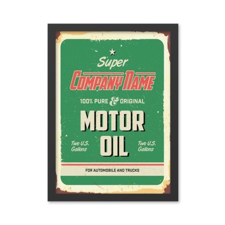 Pintura decorativa enmarcada MDF Motor Oil (55 x 75) multicolor 55x75 cm