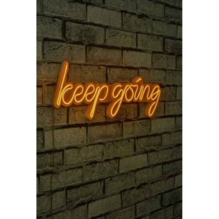 Iluminación LED decorativa de plástico Keep Going amarillo 53.5x18.5x2 cm