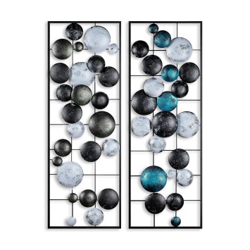 Decoración pared de metal Camber -6 multicolor 32x92x4 cm (2 piezas)