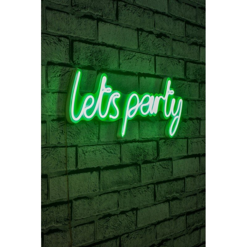 Iluminación LED decorativa de plástico Lets Party verde 51x19x2 cm