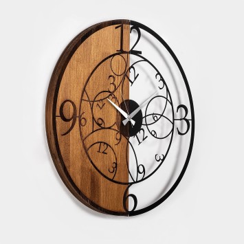 Reloj de pared madera Modelo -56 nogal negro diámetro 56 cm